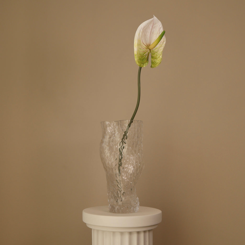 Konstgjord vit anthurium, närbild