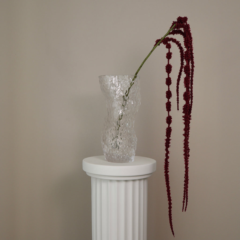 Konstgjord amaranthus-kvist i vinrött och mörkgrönt, närbild 5